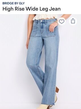 Bridge by GLY Light Blue High-Rise Wide Leg Jeans